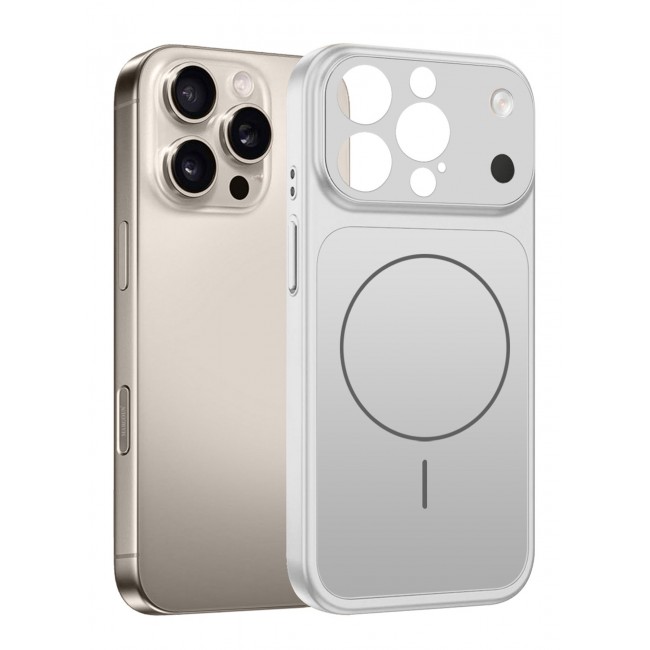 MARGOUN 2 Pack Converter Case for iPhone 15 Pro Max to 17 Pro Max, One Case One 3D Screen Protector, Compatible with Magnetic Charger, Hard TPU Material, Slim Protective Cover with Camera Guard, Shockproof Frame - Silver