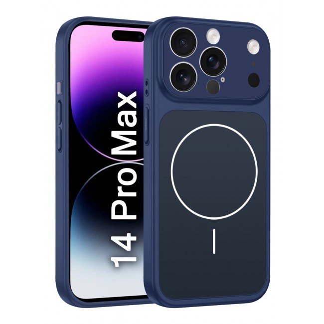 MARGOUN 2 Pack Converter Case for iPhone 14 Pro Max to 17 Pro Max, One Case One 3D Screen Protector, Compatible with Magnetic Charger, Hard TPU Material, Slim Protective Cover with Camera Guard, Shockproof Frame - Deep Blue