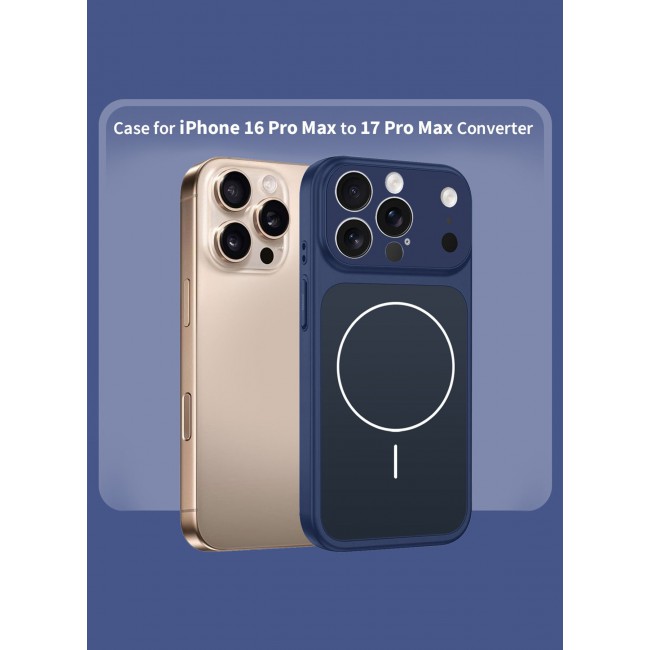 MARGOUN 2 Pack Converter Case for iPhone 16 Pro Max to 17 Pro Max, One Case One 3D Screen Protector, Compatible with Magnetic Charger, Hard TPU Material, Slim Protective Cover with Camera Guard, Shockproof Frame - Deep Blue