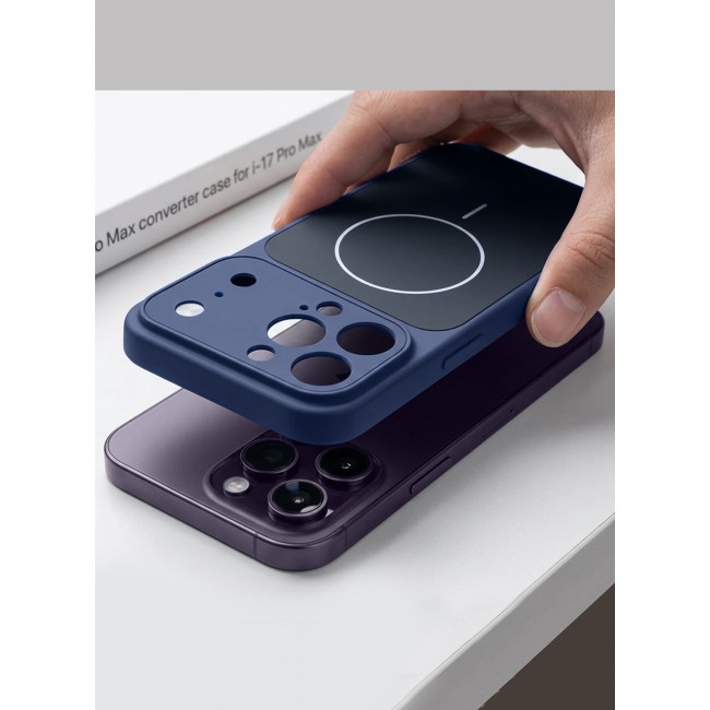 MARGOUN Converter Case for iPhone 14 Pro Max to 17 Pro Max, Compatible with Magnetic Charger, Hard TPU Material, Slim Protective Cover with Camera Guard, Shockproof Frame - Deep Blue Deep Blue