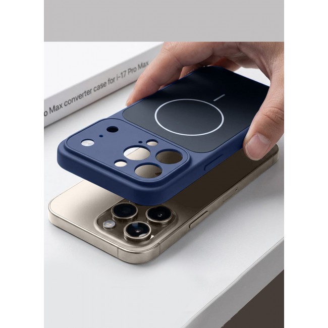 MARGOUN Converter Case for iPhone 15 Pro Max to 17 Pro Max, Compatible with Magnetic Charger, Hard TPU Material, Slim Protective Cover with Camera Guard, Shockproof Frame - Deep Blue Deep Blue