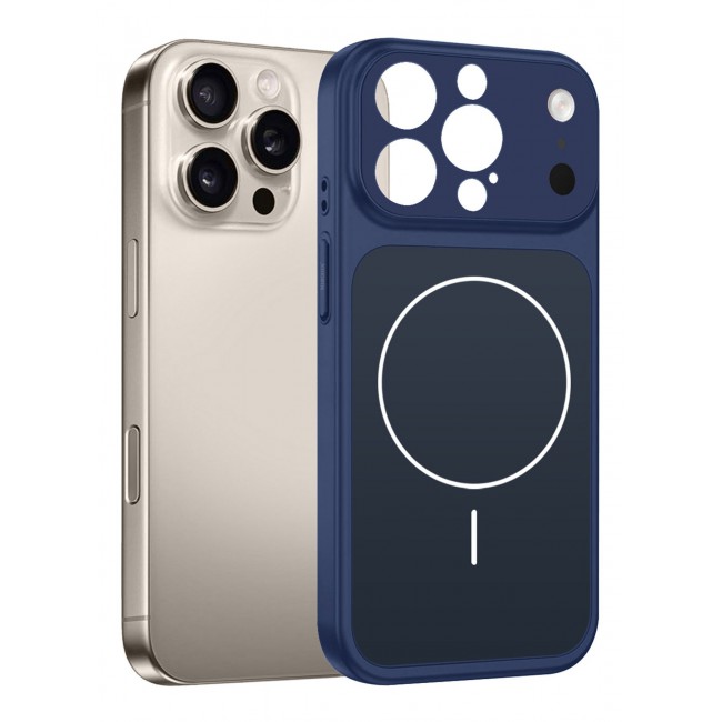 MARGOUN Converter Case for iPhone 15 Pro Max to 17 Pro Max, Compatible with Magnetic Charger, Hard TPU Material, Slim Protective Cover with Camera Guard, Shockproof Frame - Deep Blue Deep Blue