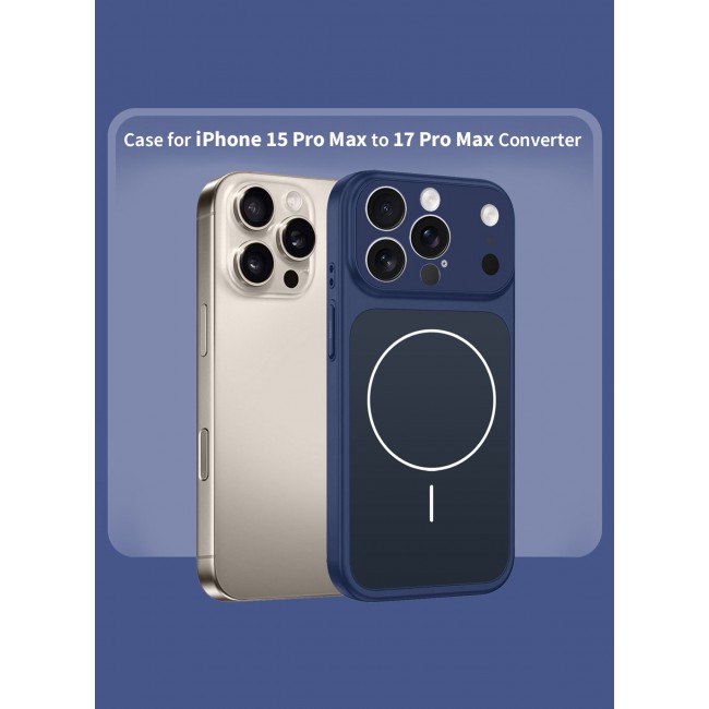 MARGOUN Converter Case for iPhone 15 Pro Max to 17 Pro Max, Compatible with Magnetic Charger, Hard TPU Material, Slim Protective Cover with Camera Guard, Shockproof Frame - Deep Blue Deep Blue
