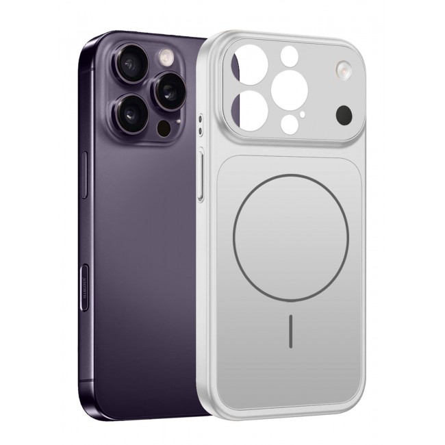 MARGOUN Converter Case for iPhone 14 Pro Max to 17 Pro Max, Compatible with Magnetic Charger, Hard TPU Material, Slim Protective Cover with Camera Guard, Shockproof Frame - Silver silver