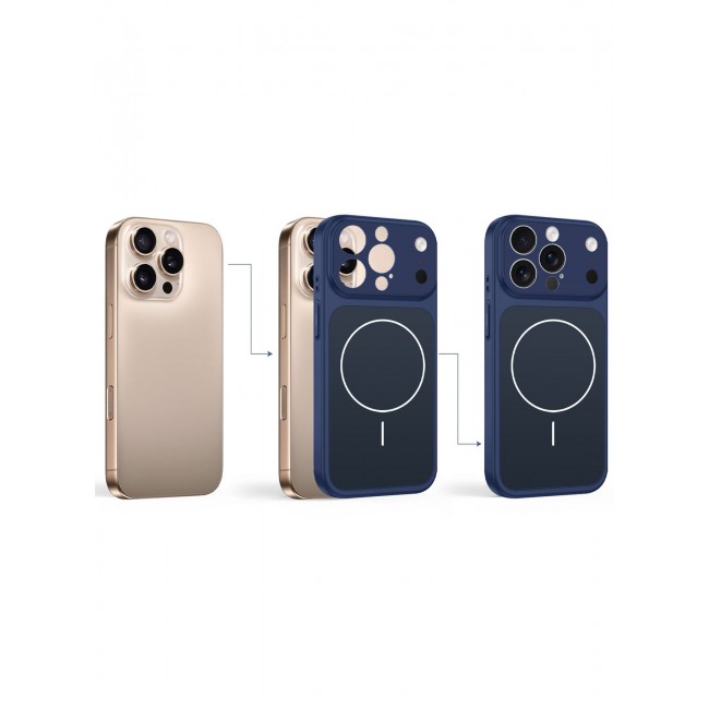 MARGOUN Converter Case for iPhone 16 Pro Max to 17 Pro Max, Compatible with Magnetic Charger, Hard TPU Material, Slim Protective Cover with Camera Guard, Shockproof Frame - Deep Blue Deep Blue