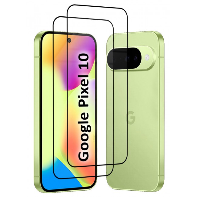 MARGOUN 2 PACK Screen Protector for Google 10, Full Coverage Tempered Glass HD Clear, 9H Hardness, Scratch Resistant, Case Friendly Screen Guard Black Side 2 PACK