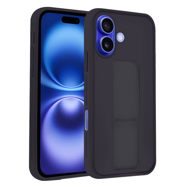 MARGOUN Premium Soft Silicone Case for Apple iPhone 16 Plus Magnetic Car Mount Compatible, Built-in Kickstand, Shockproof Finger Grip Dark Purple
