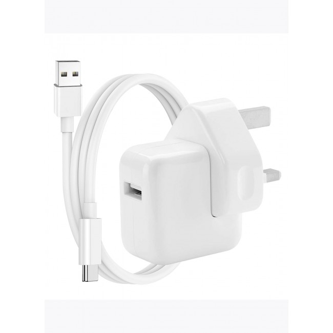 MARGOUN 12W USB Power Adapter – Compact Wall Charger with 1m USB-A to USB-C Cable for iPhone Series 17/16/15 white