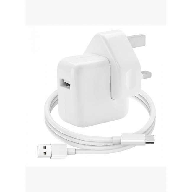 MARGOUN 12W USB Power Adapter – Compact Wall Charger with 1m USB-A to USB-C Cable for iPhone Series 17/16/15 white