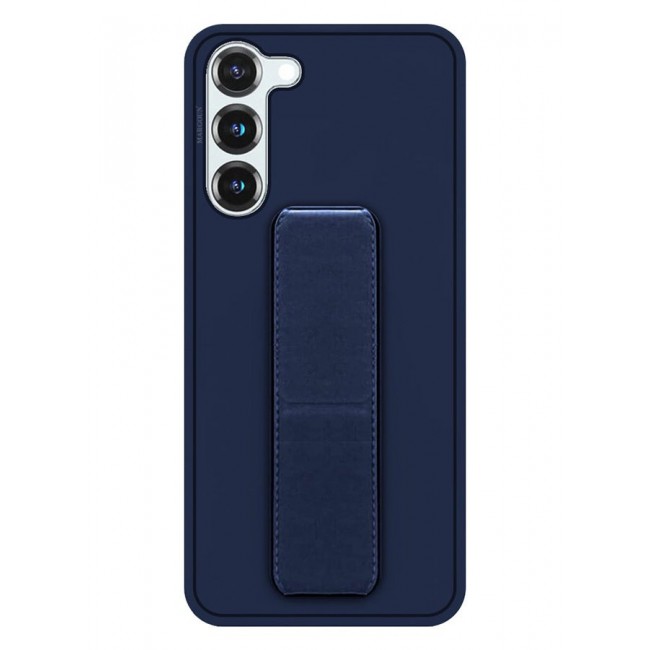 MARGOUN Premium Soft Silicone Case for Samsung Galaxy S23 Magnetic Car Mount Compatible, Built-in Kickstand, Shockproof Finger Grip blue