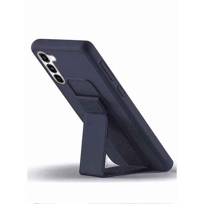 MARGOUN Premium Soft Silicone Case for Samsung Galaxy S23 Magnetic Car Mount Compatible, Built-in Kickstand, Shockproof Finger Grip Dark Purple