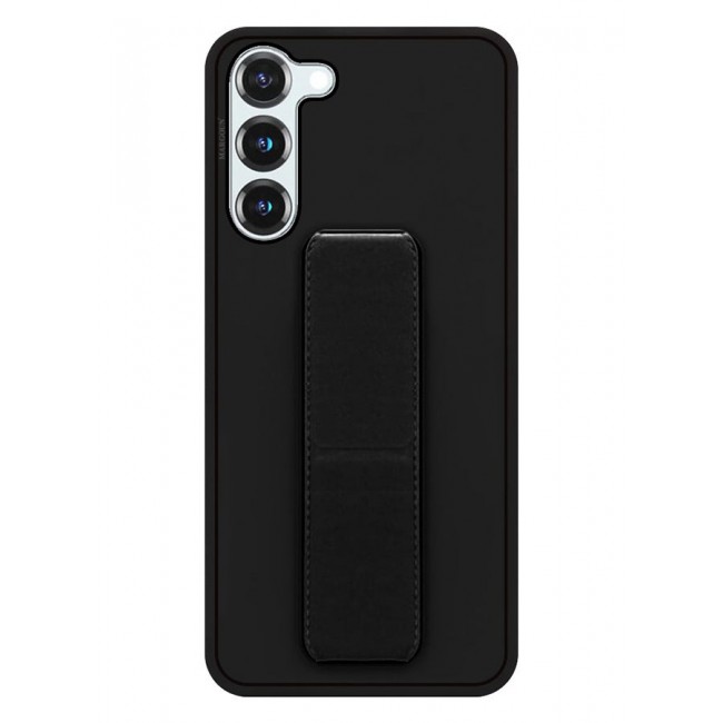 MARGOUN Premium Soft Silicone Case for Samsung Galaxy S23 Magnetic Car Mount Compatible, Built-in Kickstand, Shockproof Finger Grip black