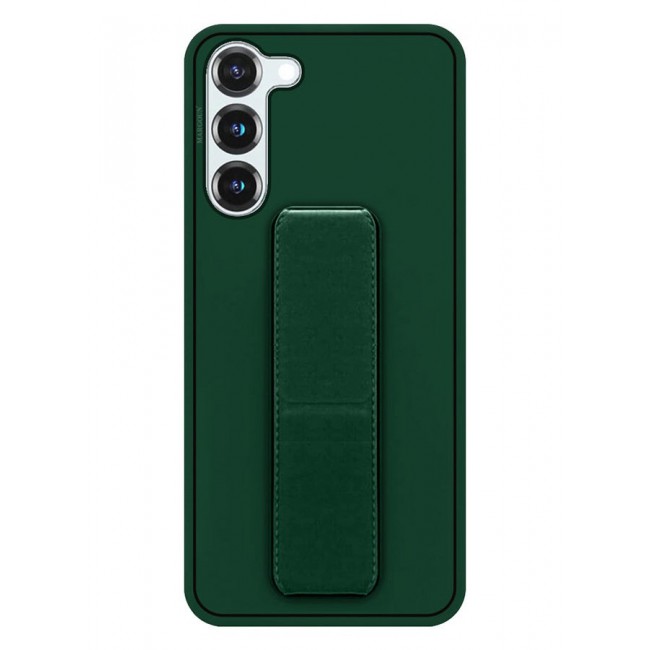 MARGOUN Premium Soft Silicone Case for Samsung Galaxy S23 Plus Magnetic Car Mount Compatible, Built-in Kickstand, Shockproof Finger Grip green