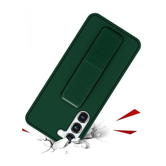 MARGOUN Premium Soft Silicone Case for Samsung Galaxy S23 Plus Magnetic Car Mount Compatible, Built-in Kickstand, Shockproof Finger Grip green