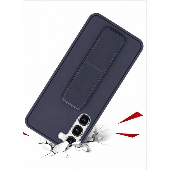 MARGOUN Premium Soft Silicone Case for Samsung Galaxy S23 Plus Magnetic Car Mount Compatible, Built-in Kickstand, Shockproof Finger Grip Dark Purple