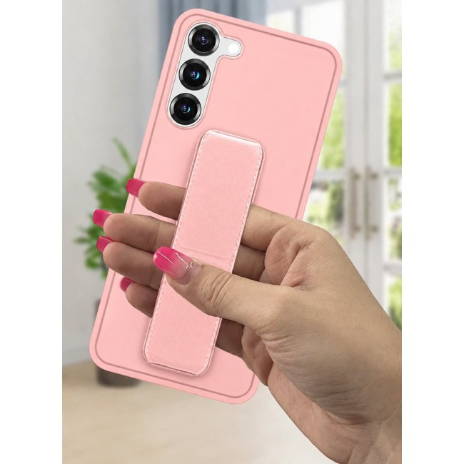 MARGOUN Premium Soft Silicone Case for Samsung Galaxy S23 Plus Magnetic Car Mount Compatible, Built-in Kickstand, Shockproof Finger Grip pink