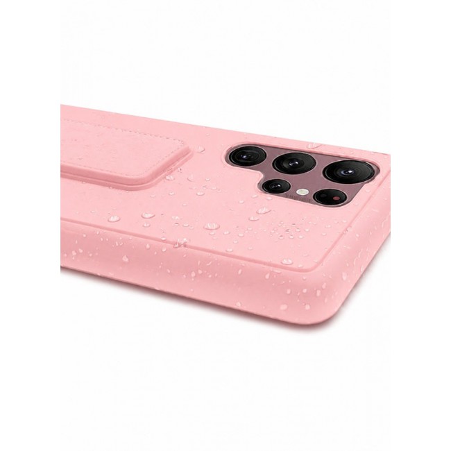 MARGOUN Premium Soft Silicone Case for Samsung Galaxy S23 Ultra Magnetic Car Mount Compatible, Built-in Kickstand, Shockproof Finger Grip pink