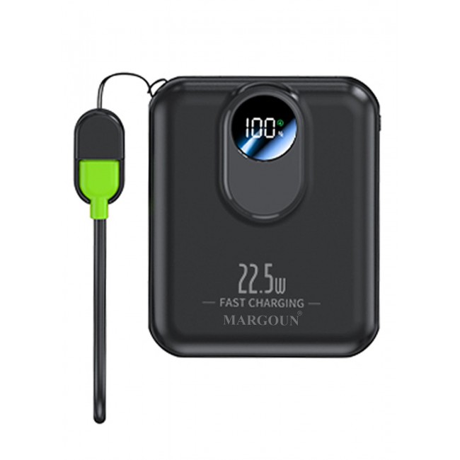MARGOUN Magnetic Power Bank 8800mAh for iPhone 17 Air – MagSafe Compatible Portable Wireless Charger, 22.5w Fast Charger with Digital LED Display & Built-in Type-C to Lightning Cable black