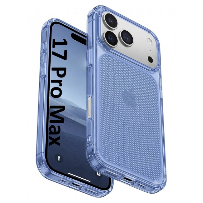 MARGOUN Protective Case for iPhone 17 Pro Max Micro-Dot Pattern, Hard TPU Slim Shockproof Cover with Enhanced Camera Guard & Anti-Scratch Finish Transparent Deep Blue