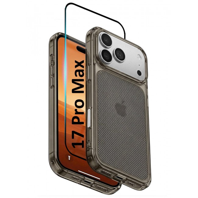 MARGOUN 2 PACK Protective Case for iPhone 17 Pro Max Micro-Dot Pattern, Hard TPU Slim Shockproof Cover with Enhanced Camera Guard & Anti-Scratch Finish Transparent Black-2