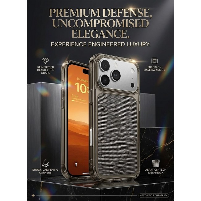 MARGOUN 2 PACK Protective Case for iPhone 17 Pro Max Micro-Dot Pattern, Hard TPU Slim Shockproof Cover with Enhanced Camera Guard & Anti-Scratch Finish Transparent Black-2