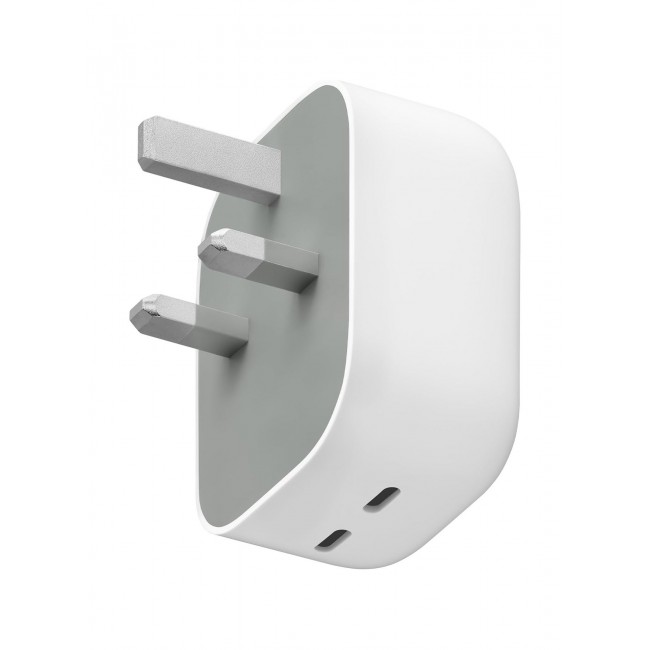 Google Pixel Flex Dual Port 67W USB-C Fast Charger, UAE 3-PinU Wall Adapter for Phones and Tablets White