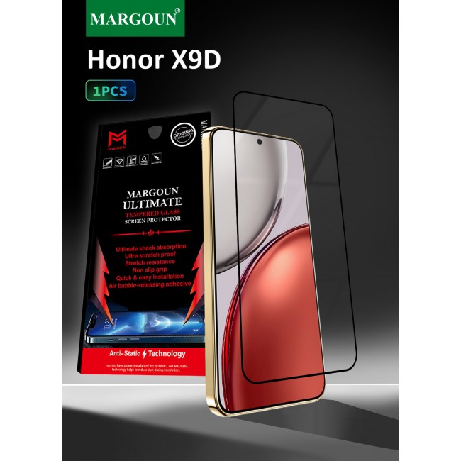 MARGOUN Tempered Glass Screen Protector for Honor X9D - Full Coverage 9H Hardness HD Clear Front Protective Film Anti-Scratch Glass Guard 1 PACK