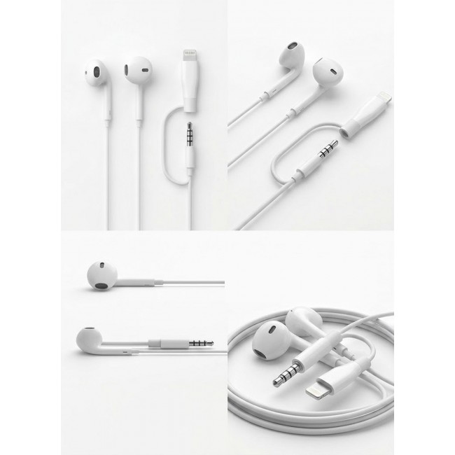 MARGOUN 3.5mm In-Ear Wired Earphones with Lightning Adapter (Microphone and Volume Control), Dual Connector
