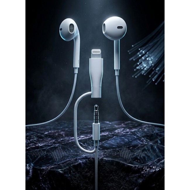 MARGOUN 3.5mm In-Ear Wired Earphones with Lightning Adapter (Microphone and Volume Control), Dual Connector