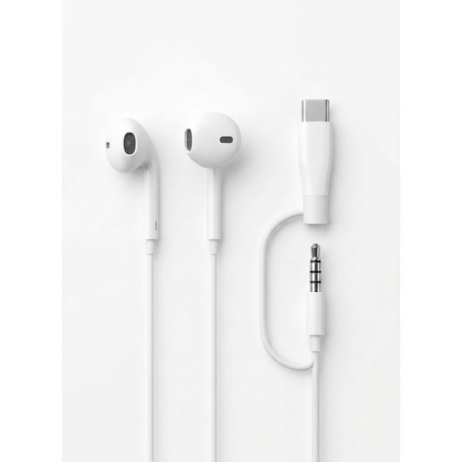 MARGOUN 3.5mm In-Ear Wired Earphones with Type-C Adapter for Apple iPhone 18/17/16 Series (Microphone and Volume Control),Dual Connector