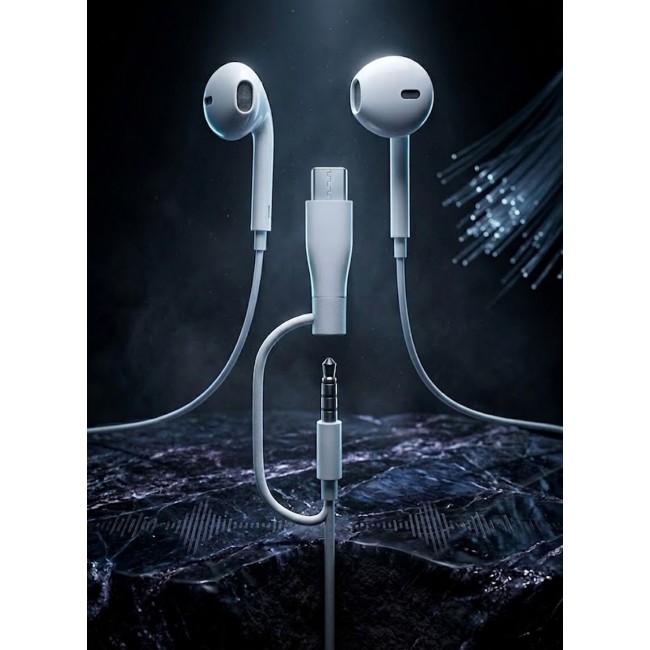 MARGOUN 3.5mm In-Ear Wired Earphones with Type-C Adapter for Apple iPhone 18/17/16 Series (Microphone and Volume Control),Dual Connector