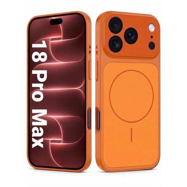 MARGOUN For iPhone 18 Pro Max MagSafe Case Hard TPU, Shockproof Protective Cover with Camera Shield & Reinforced Corners Cosmic Orange