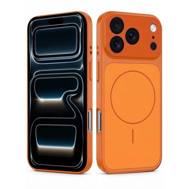 MARGOUN For iPhone 17 Pro Max MagSafe Case Hard TPU, Shockproof Protective Cover with Camera Shield & Reinforced Corners Cosmic Orange