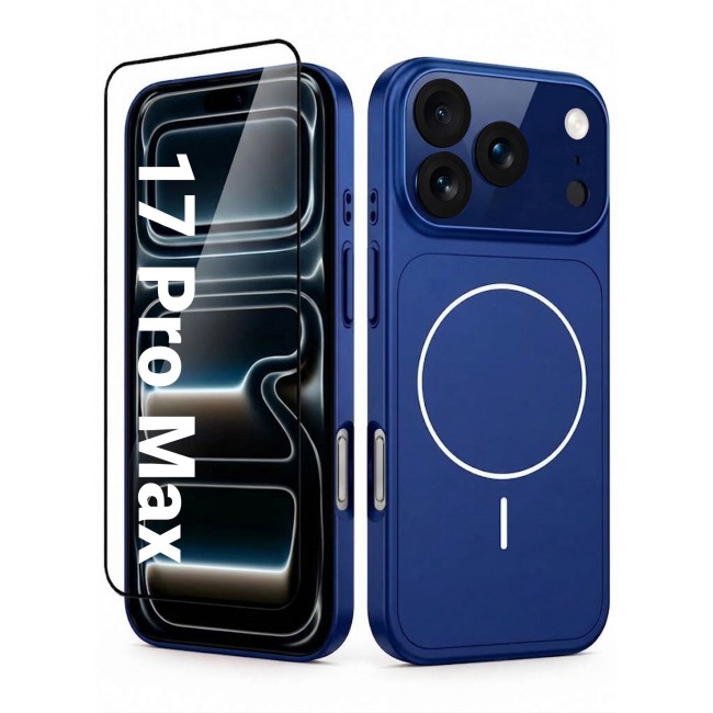 MARGOUN 2 Pack For iPhone 17 Pro Max MagSafe Case Hard TPU, Shockproof Protective Cover with Camera Shield & Reinforced Corners Navy Blue-2
