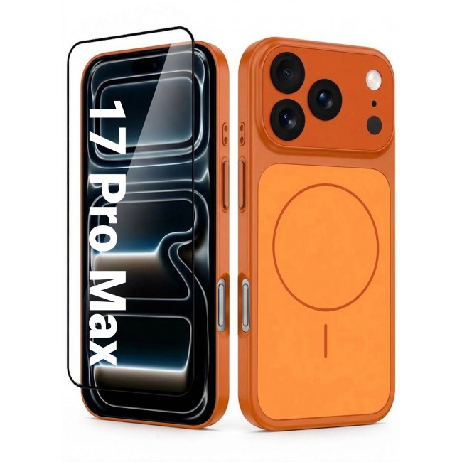 MARGOUN 2 Pack For iPhone 17 Pro Max MagSafe Case Hard TPU, Shockproof Protective Cover with Camera Shield & Reinforced Corners Cosmic Orange-2