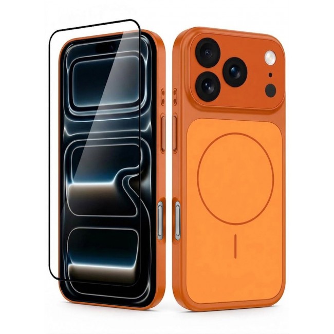 MARGOUN 2 Pack For iPhone 17 Pro Max MagSafe Case Hard TPU, Shockproof Protective Cover with Camera Shield & Reinforced Corners Cosmic Orange-2