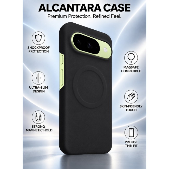 MARGOUN 2 Pack For Google Pixel 10 Case Alcantara Magnetic Cover, Synthetic Suede, Wireless Charging Compatible