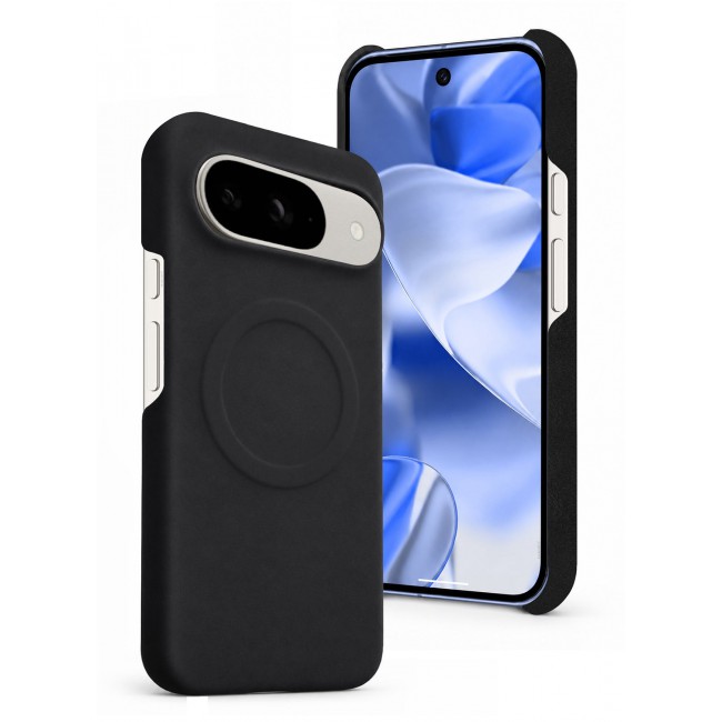 MARGOUN 2 Pack For Google Pixel 9 Case Alcantara Magnetic Cover, Synthetic Suede, Wireless Charging Compatible