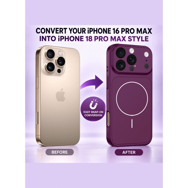 MARGOUN Converter Case for iPhone 16 Pro Max to 17 Pro Max, Compatible with Magnetic Charger, Hard TPU Material, Slim Protective Cover with Camera Guard, Shockproof Frame