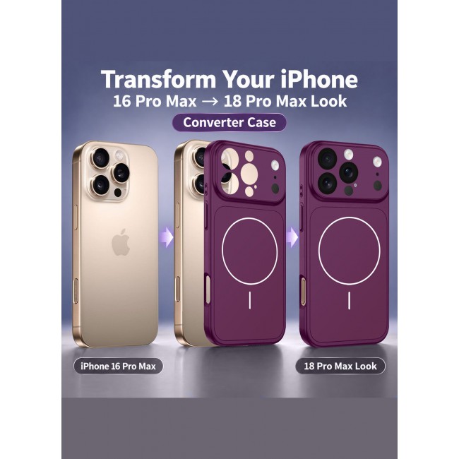 MARGOUN Converter Case for iPhone 16 Pro Max to 17 Pro Max, Compatible with Magnetic Charger, Hard TPU Material, Slim Protective Cover with Camera Guard, Shockproof Frame