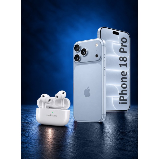 MARGOUN Wireless Earbuds Pro 3 with ANC Wireless Earbuds for iPhone 18 Pro - Active Noise Cancelling Bluetooth Earphones White-Airpods Pro 3