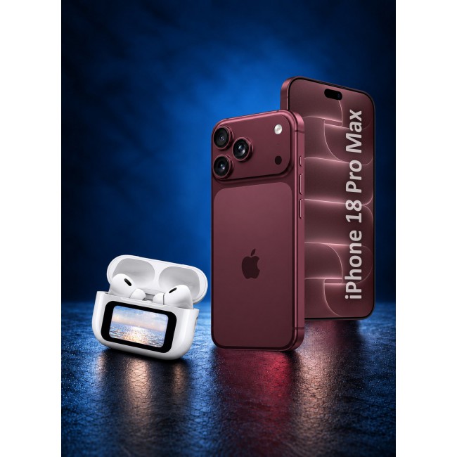 MARGOUN Pods Pro 2 Smart Touch Display Wireless Earbuds for iPhone 18 Pro Max - Interactive LED Charging Case Bluetooth Earphones White-Airpods Pro 2 Display