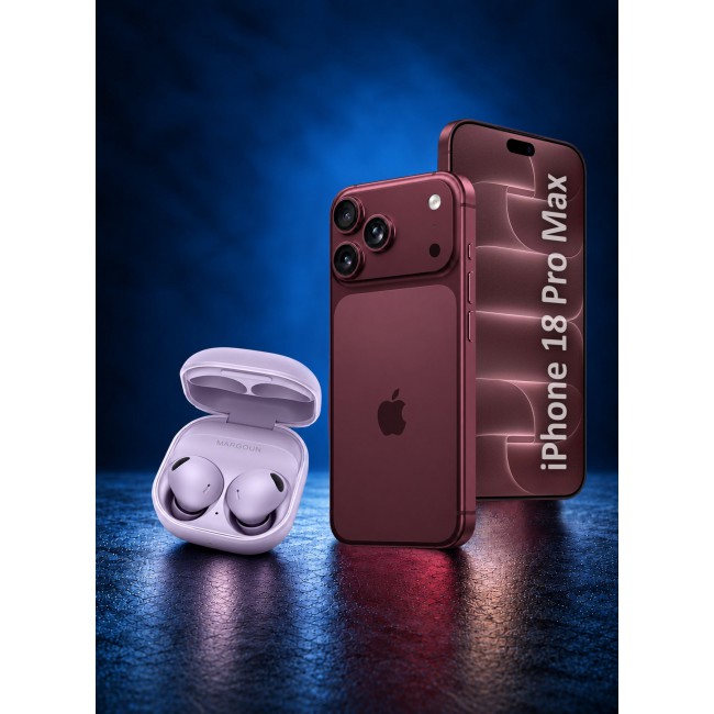 MARGOUN Premium Buds 2 Pro (2nd Gen) Wireless Earbuds for iPhone 18 Pro Max - High-Fidelity Bluetooth Earphones with Smart Touch & Ergonomic Fit Lavender-Buds 2 Pro