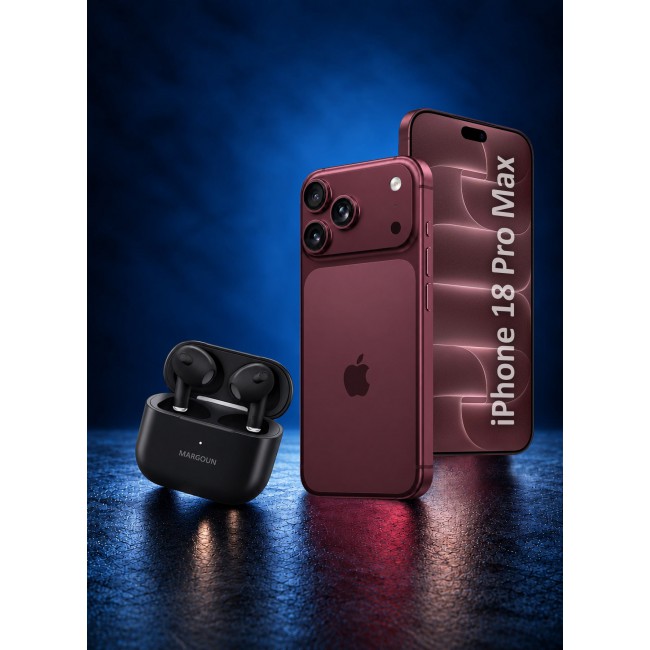 MARGOUN Wireless Earbuds 3Rd Generation for iPhone 18 Pro Max - Bluetooth Open-Ear Earphones with Charging Case Black-Airpods 3