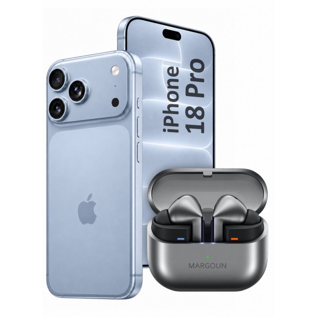 MARGOUN Premium Buds 3 Pro (3rd Gen) Wireless Earbuds for iPhone 18 Pro - High-Fidelity Bluetooth Earphones with Smart Touch & Ergonomic Fit Grey-Buds 3 Pro