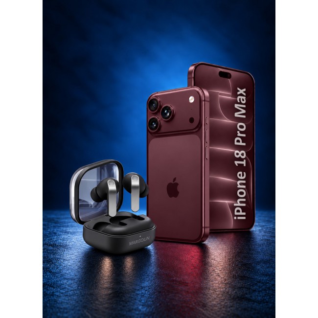 MARGOUN Premium Buds 4 Pro (4th Gen) Wireless Earbuds for iPhone 18 Pro Max - High-Fidelity Bluetooth Earphones with Smart Touch & Ergonomic Fit Black-Buds 4 Pro