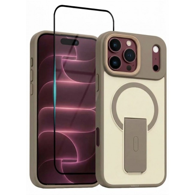 MARGOUN 2 Pack For iPhone 18 Pro Max Case MagSafe Magnetic with Kickstand - Wireless Charging & Car Mount Compatible Cover Desert Gold-1