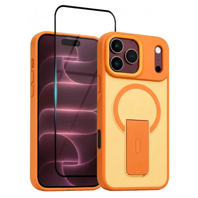 MARGOUN 2 Pack For iPhone 18 Pro Max Case MagSafe Magnetic with Kickstand - Wireless Charging & Car Mount Compatible Cover Cosmic Orange-1