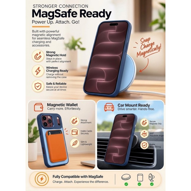 MARGOUN 2 Pack For iPhone 18 Pro Max Case MagSafe Magnetic with Kickstand - Wireless Charging & Car Mount Compatible Cover Glacier-1