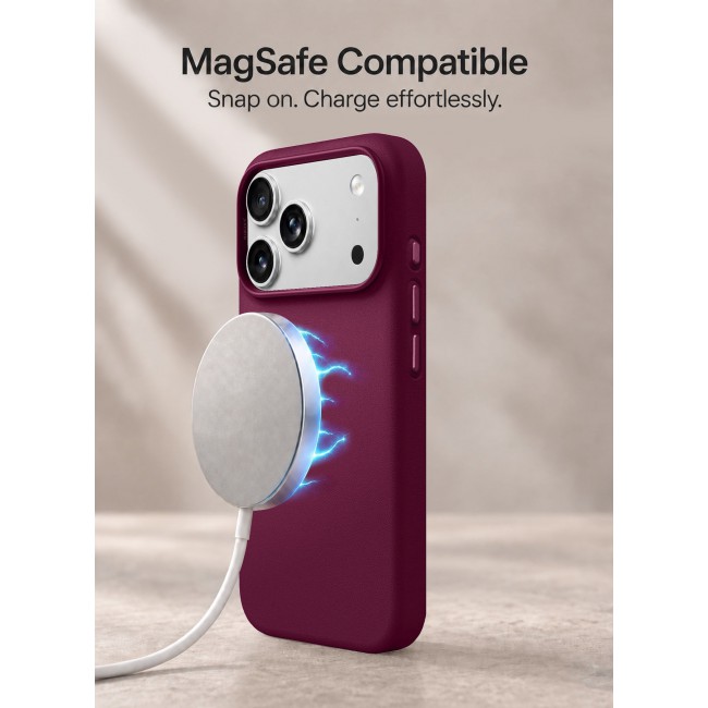 MARGOUN 2 Pack MagSafe Leather Case for iPhone 17 Pro - Premium Leather Texture & Precision Fit Cover Burgundy-1